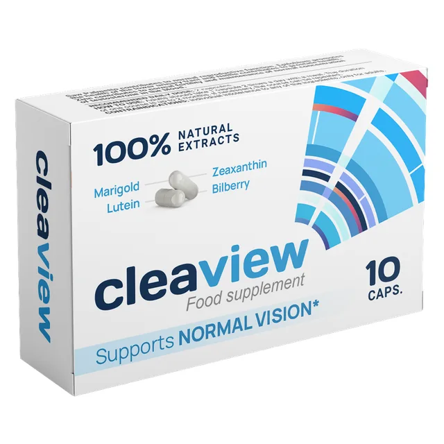 Cleaview complemento ocular con caléndula, luteína, zeaxantina y arándano, declaración de visión normal en la caja