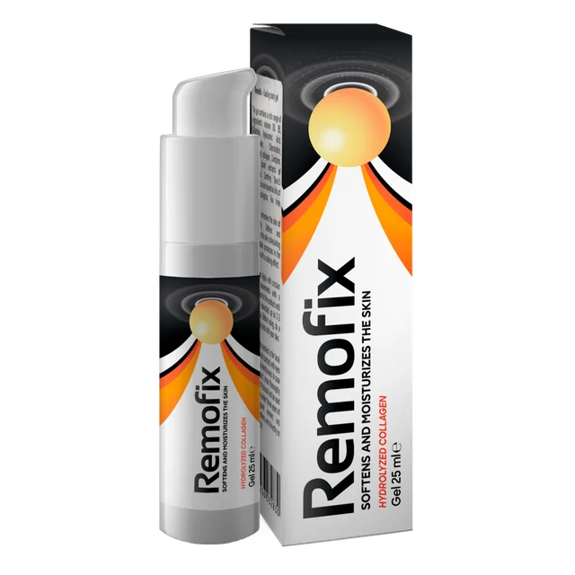 Dosificador Remofix de 25 ml con su caja, gel corporal de efecto frío con colágeno hidrolizado